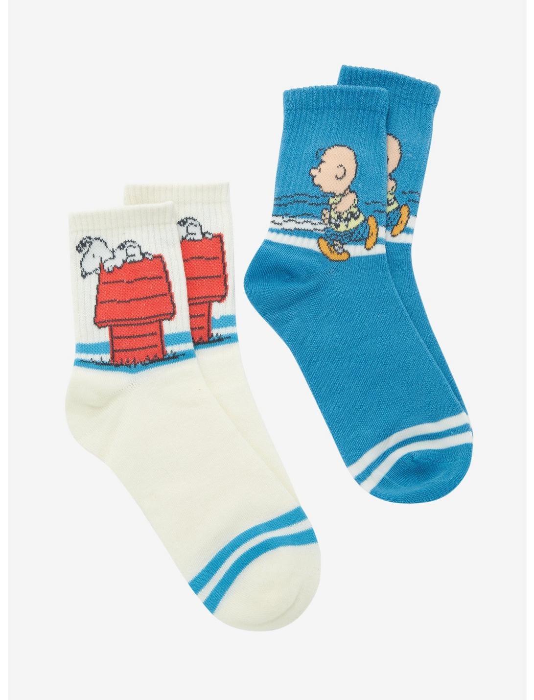 Peanuts Charlie Brown & Snoopy Crew Socks 2 Pair, , hi-res