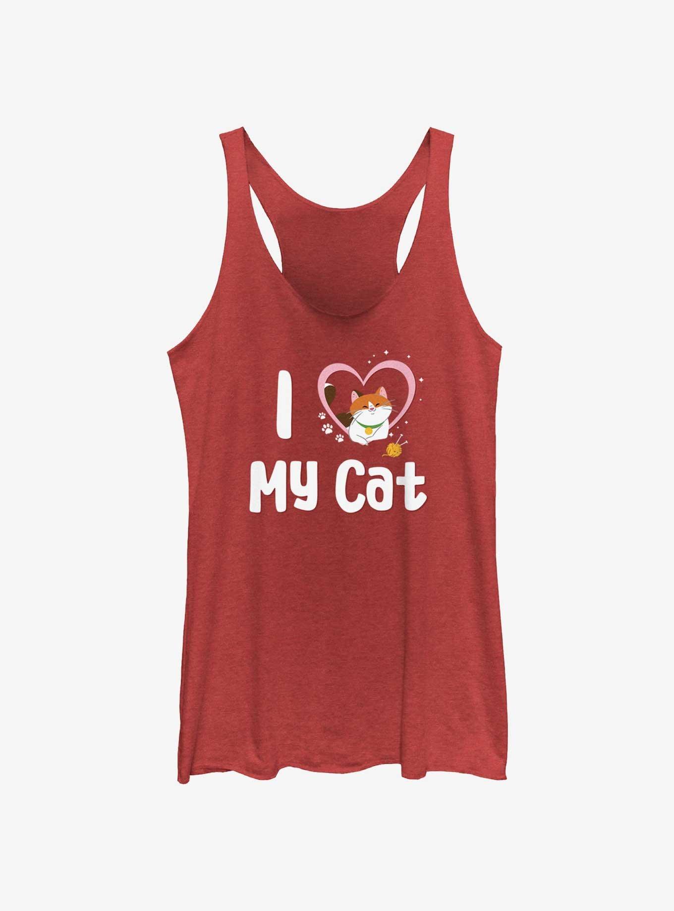 Disney Pixar Big Hero 6 Love My Cat Girls Tank, RED HTR, hi-res