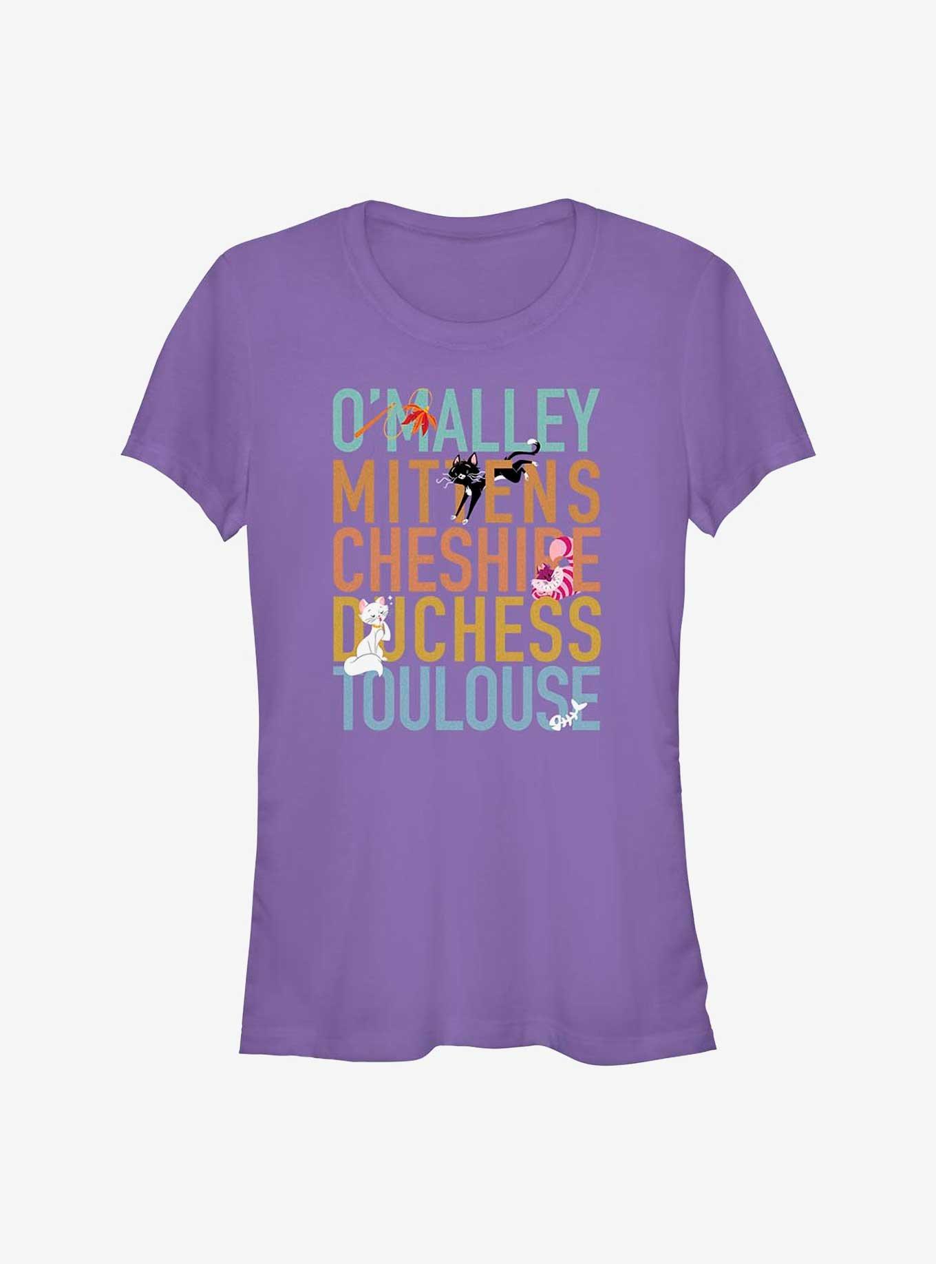 Disney Channel O'Malley, Mittens, Cheshire, Duchess, Toulouse Girls T-Shirt, PURPLE, hi-res