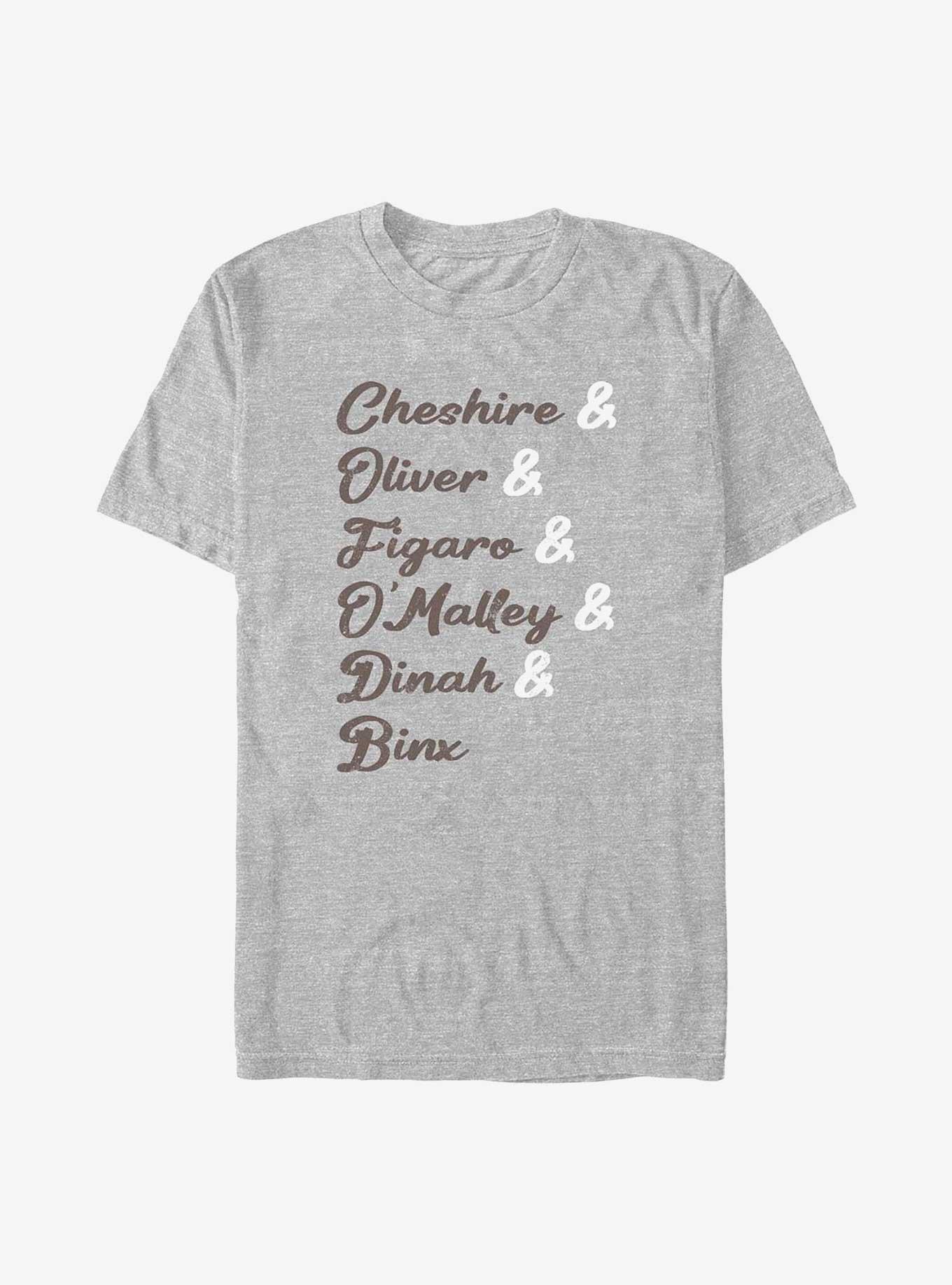 Disney Channel Cheshire, Oliver, Figaro, O'Malley, Dinah, Binx T-Shirt, ATH HTR, hi-res