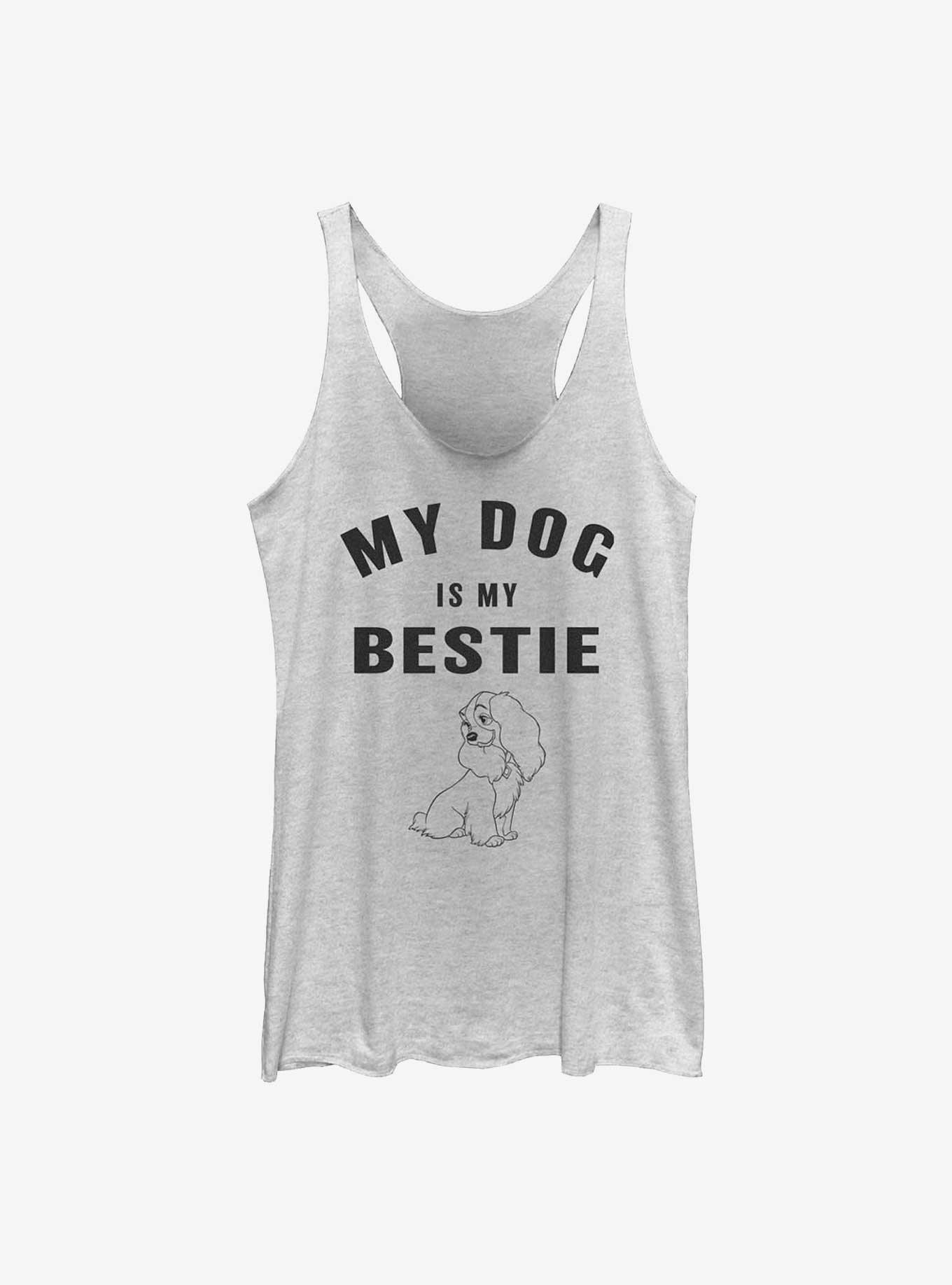 Disney Lady and the Tramp Lady Is My Bestie Girls Tank, WHITE HTR, hi-res