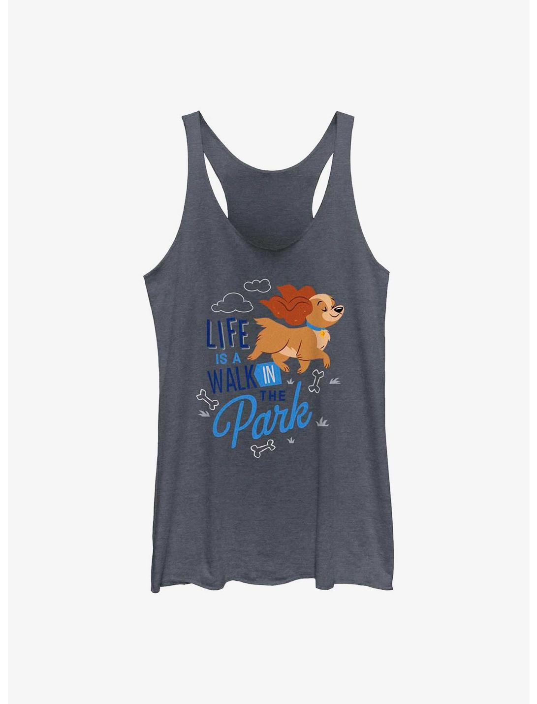 Disney Lady and the Tramp Walk In The Park Girls Tank, NAVY HTR, hi-res