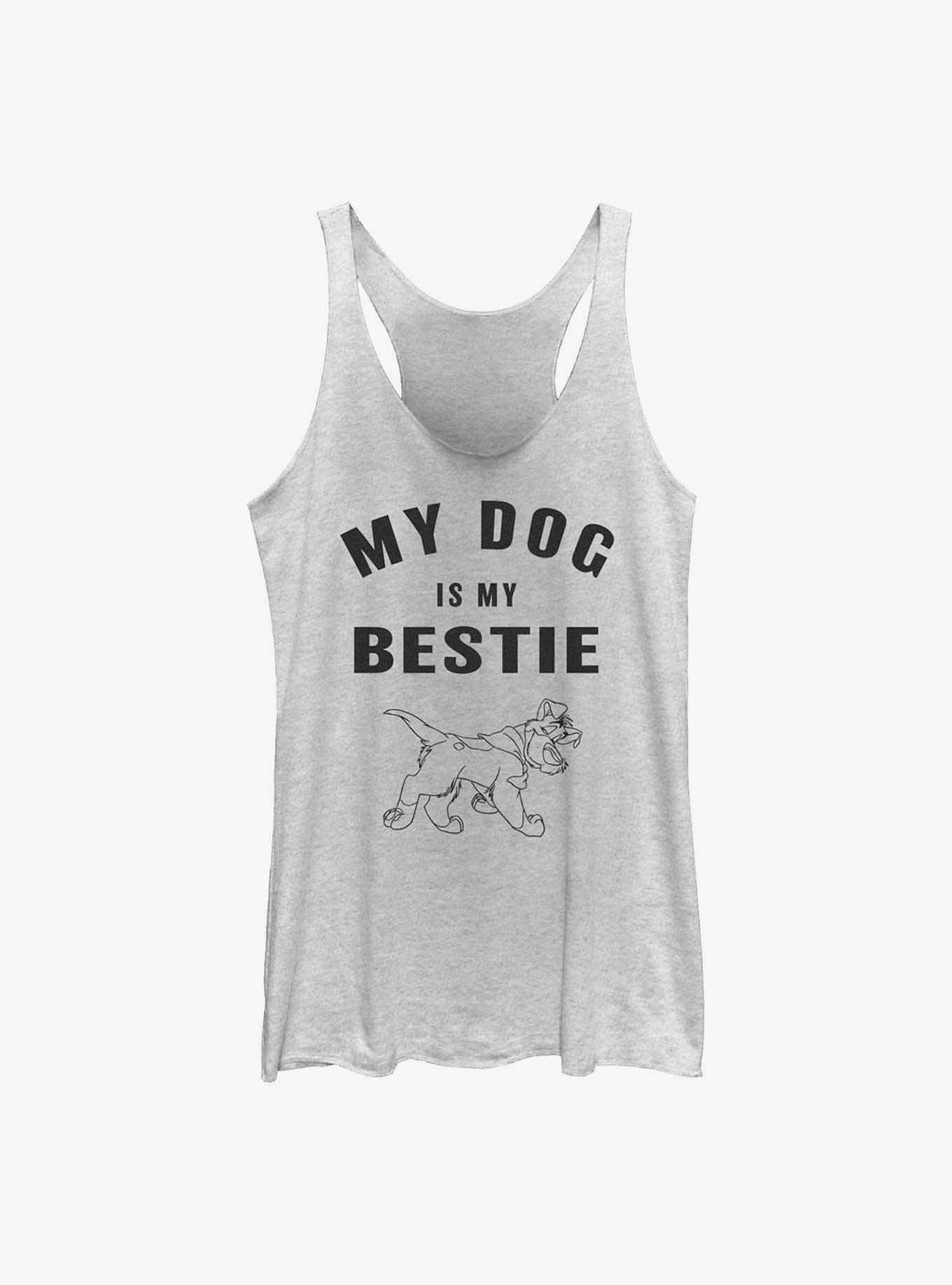 Disney Oliver & Company Dodger Is My Bestie Girls Tank, WHITE HTR, hi-res