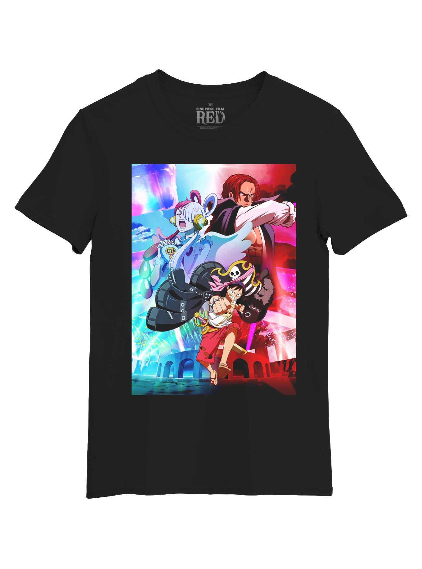 One Piece Film: Red Trio Collage T-Shirt, BLACK, hi-res