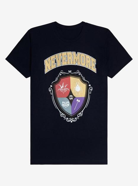 Wednesday Addams Nevermore Academy Crest Women's T-Shirt - BoxLunch ...