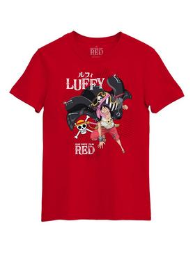 Plus Size One Piece Film: Red Luffy T-Shirt, , hi-res