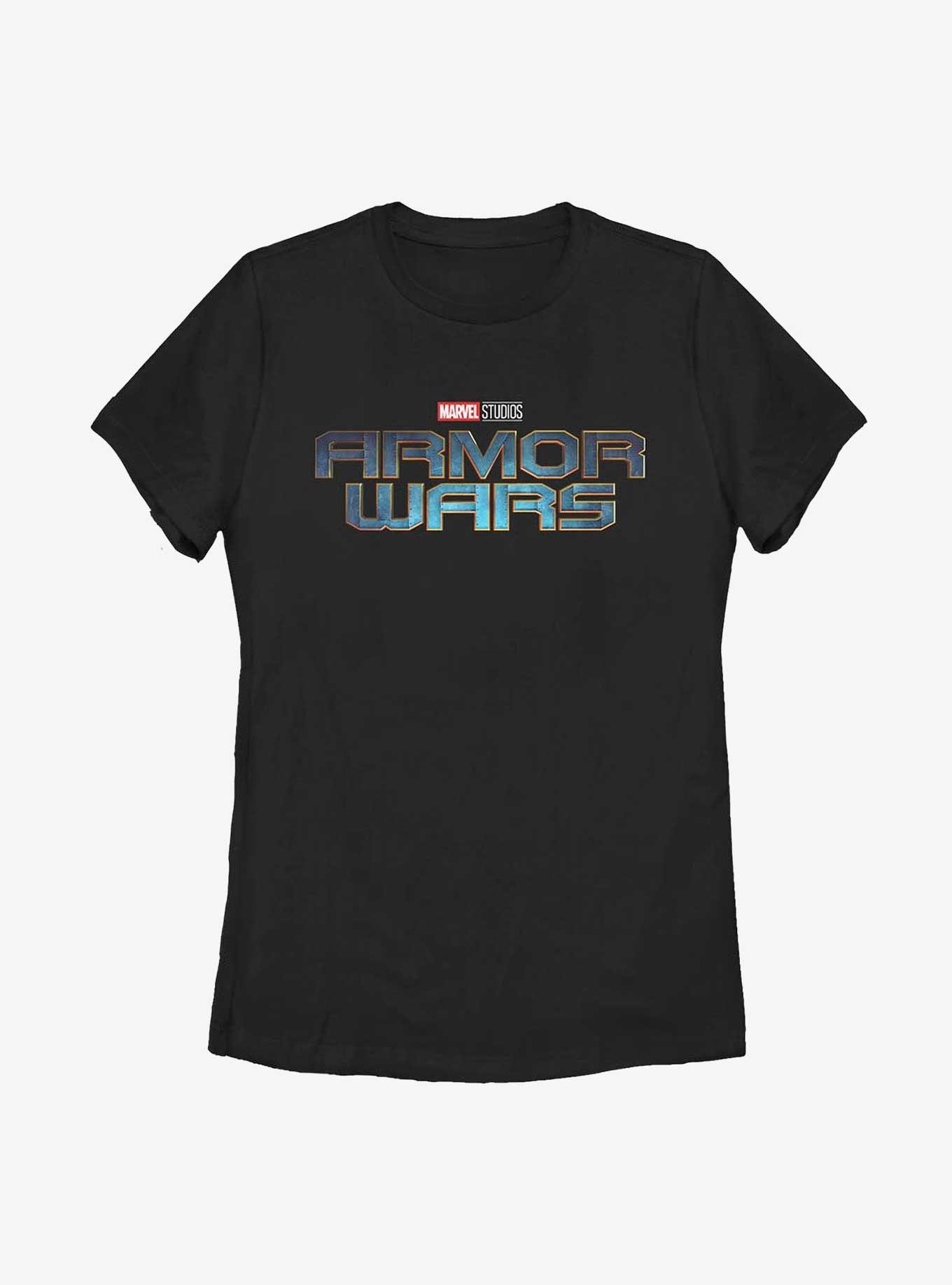 Marvel Armor Wars Logo Womens T-Shirt, BLACK, hi-res