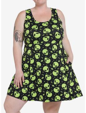 Social Collision Green Alien Dress Plus Size, , hi-res