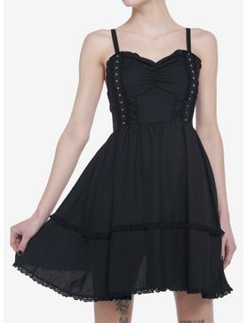 Black Grommet Tape Sweetheart Dress, , hi-res