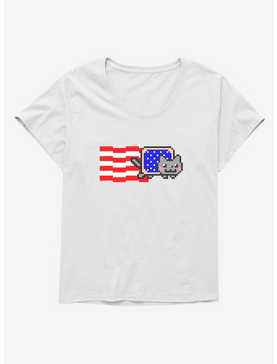 Nyan Cat American Flag Girls T-Shirt Plus Size, , hi-res