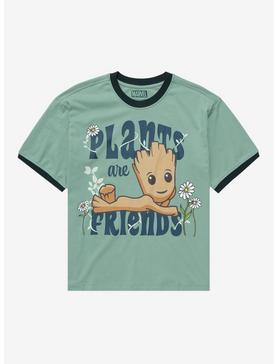 Plus Size Marvel I Am Groot Plants are Friends Women's Plus Size Ringer T-Shirt - BoxLunch Exclusive, , hi-res
