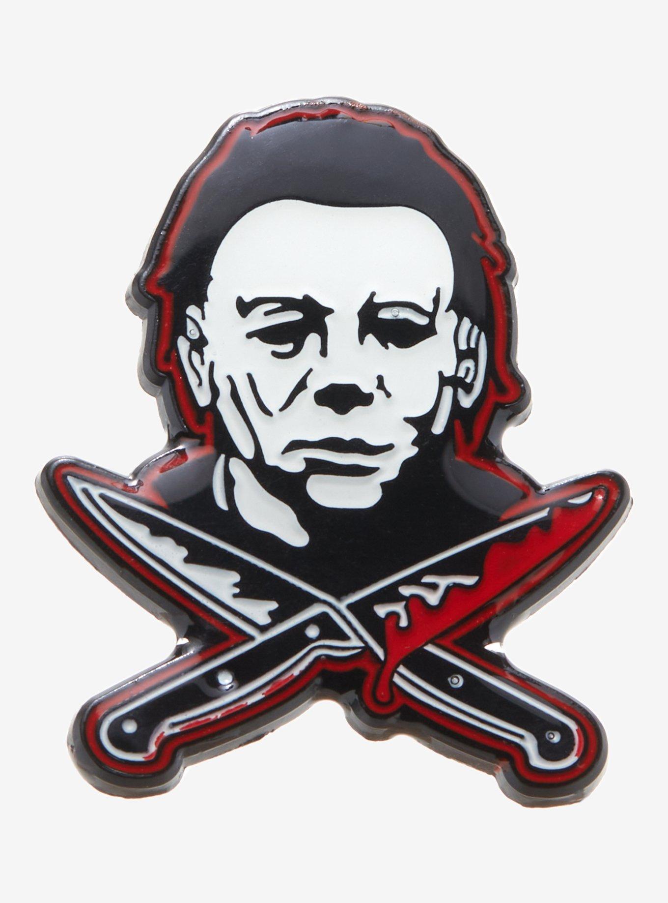 Halloween Michael Myers Knives Enamel Pin, , hi-res
