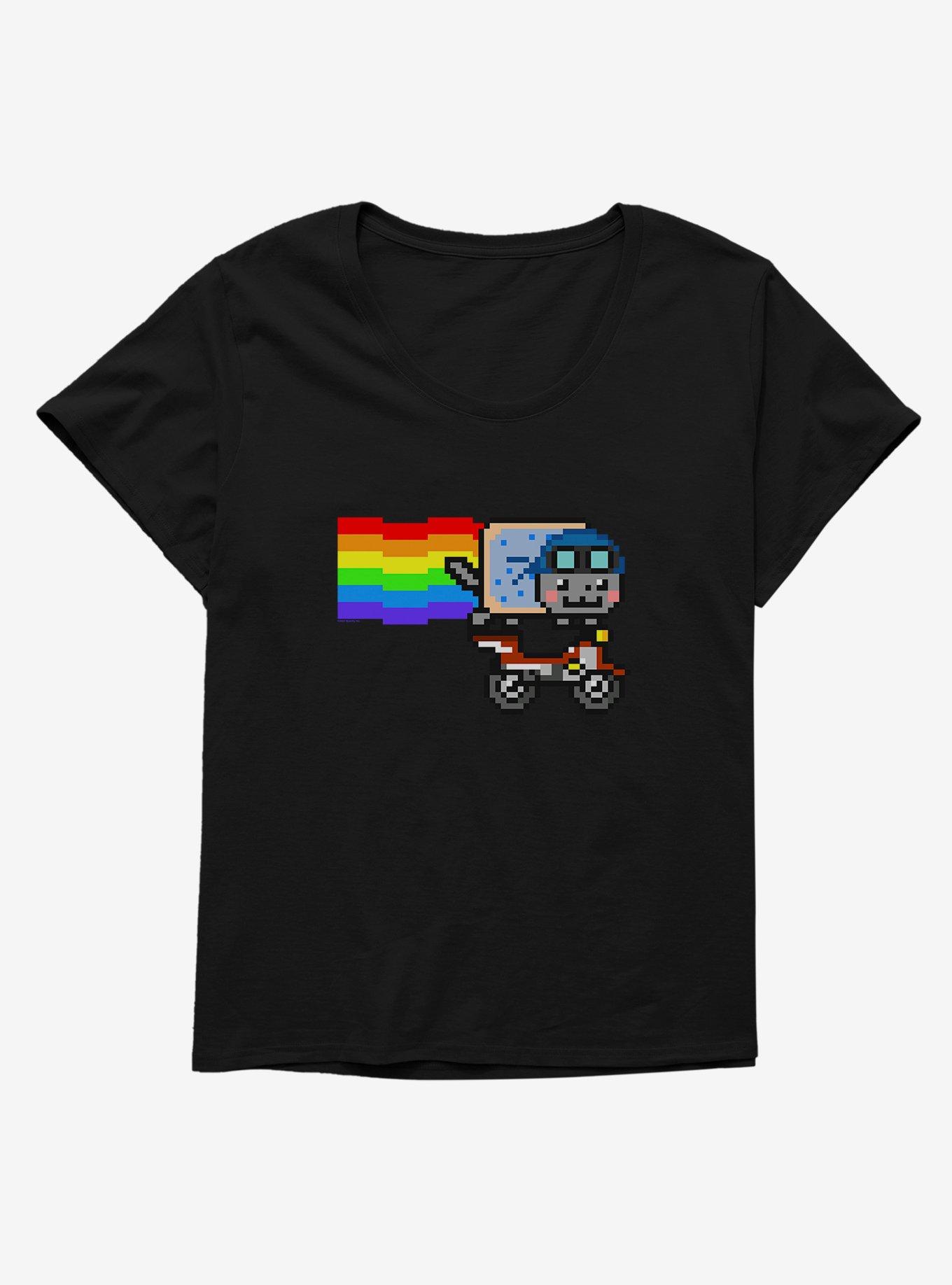 Nyan Cat Biker Girls T-Shirt Plus Size, , hi-res