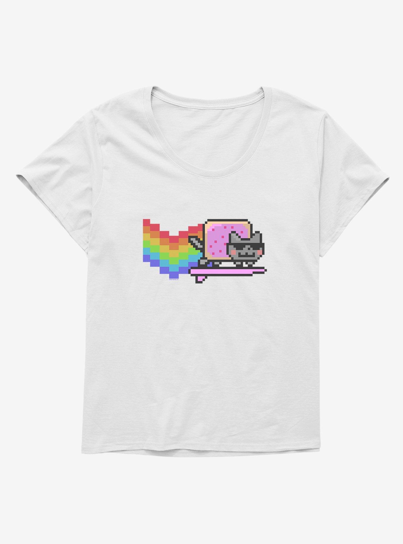 Nyan Cat Surfing Girls T-Shirt Plus Size, , hi-res