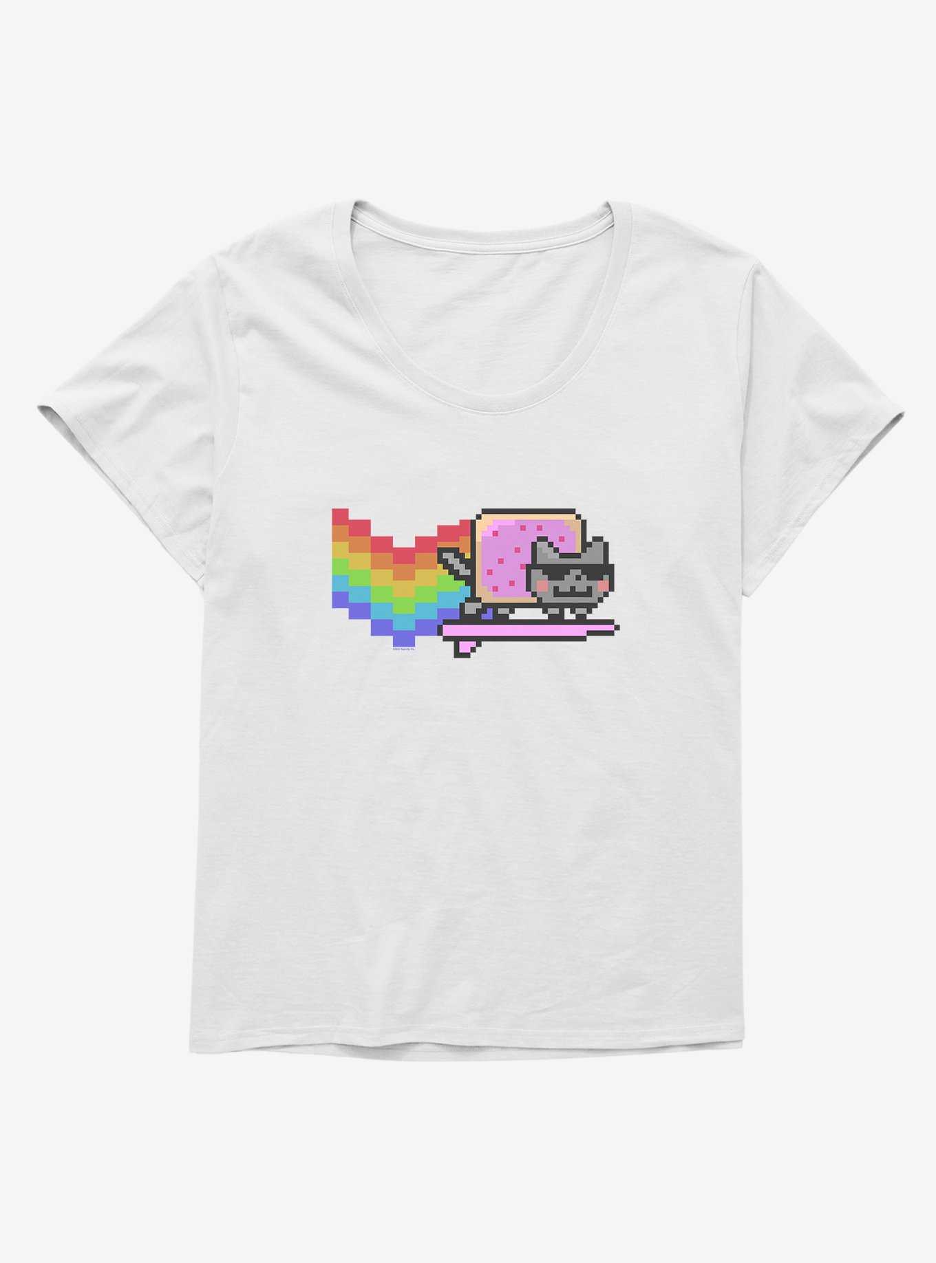 Nyan Cat Surfing Girls T-Shirt Plus Size, , hi-res