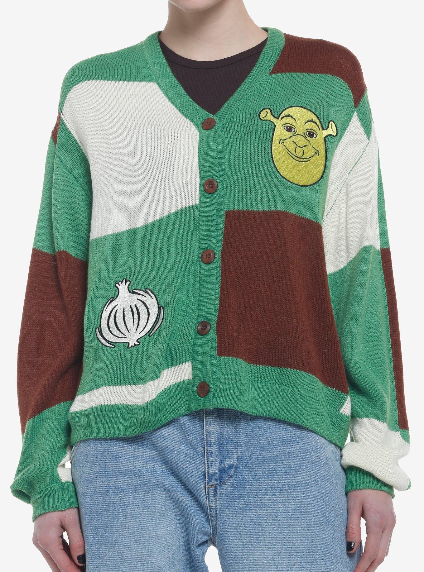 Shrek Patchwork Skimmer Cardigan, MULTI, hi-res