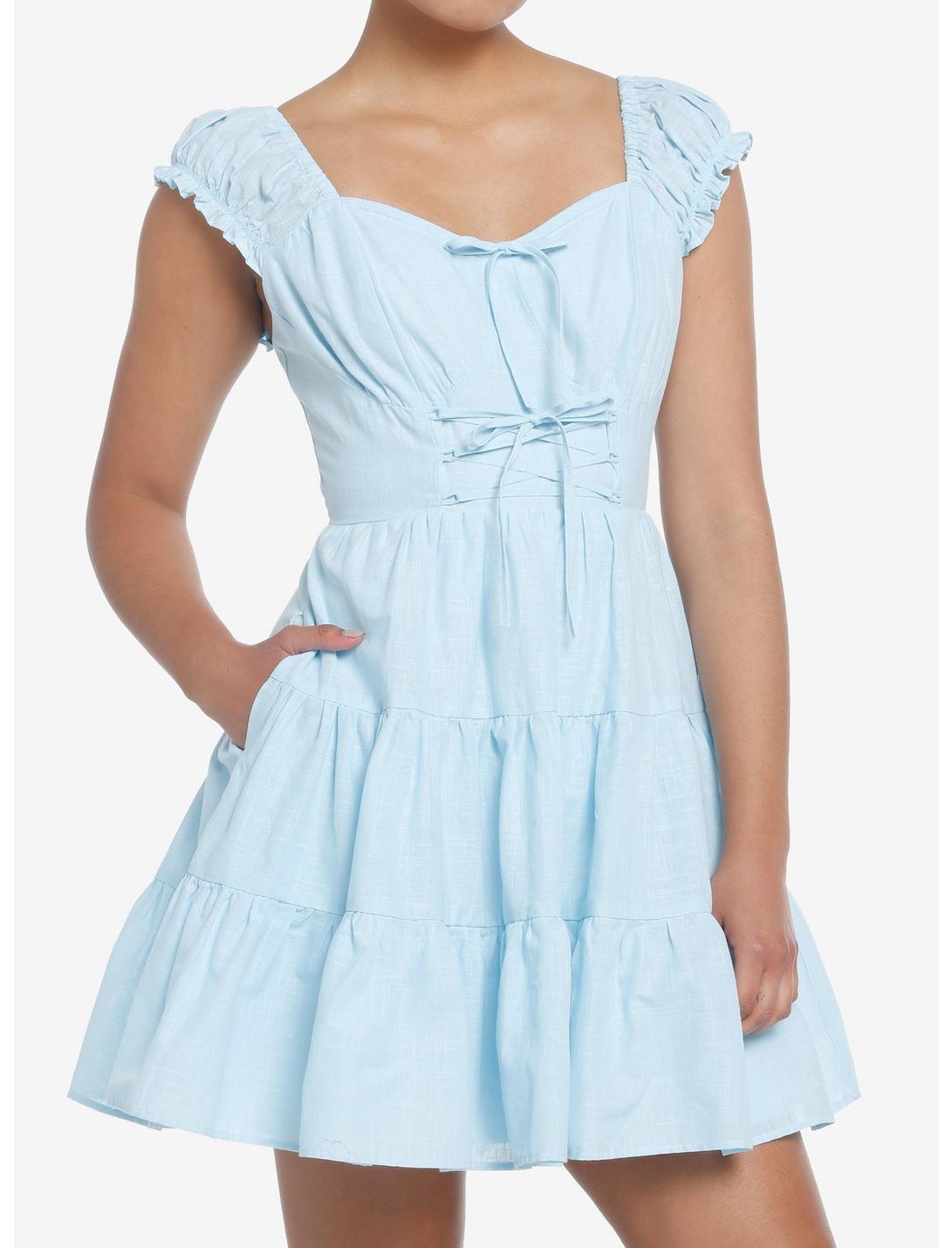 Sweet Society Baby Blue Tiered Dress, MULTI, hi-res