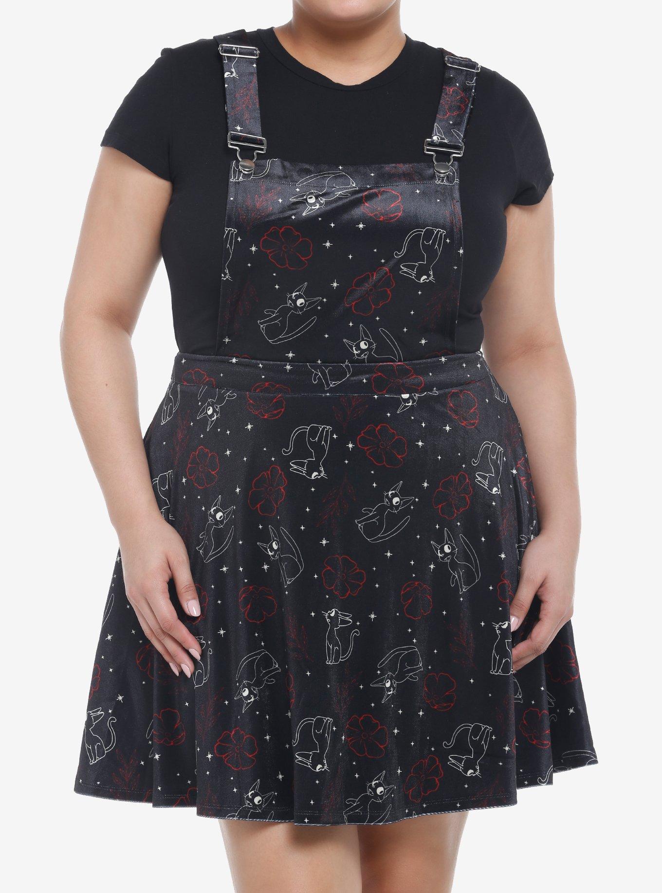Her Universe Studio Ghibli Kiki's Delivery Service Jiji Star Velvet Skirtall Plus Size, MULTI, hi-res