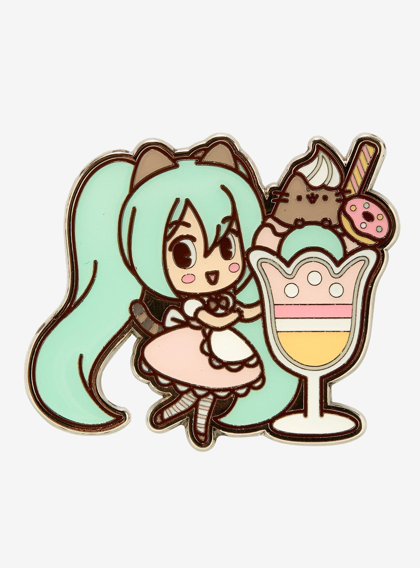 Hatsune Miku X Pusheen Sundae Enamel Pin, , hi-res