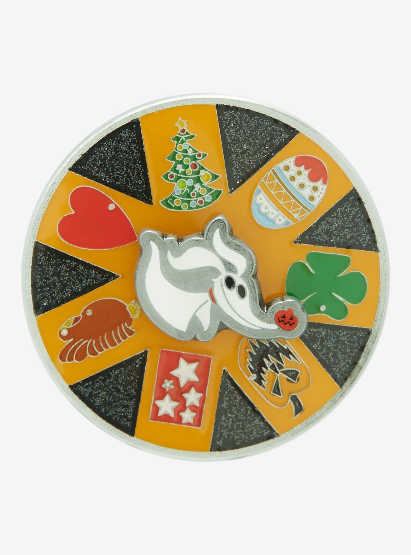 Loungefly The Nightmare Before Christmas Zero Holiday Doors Spinning Enamel Pin, , hi-res