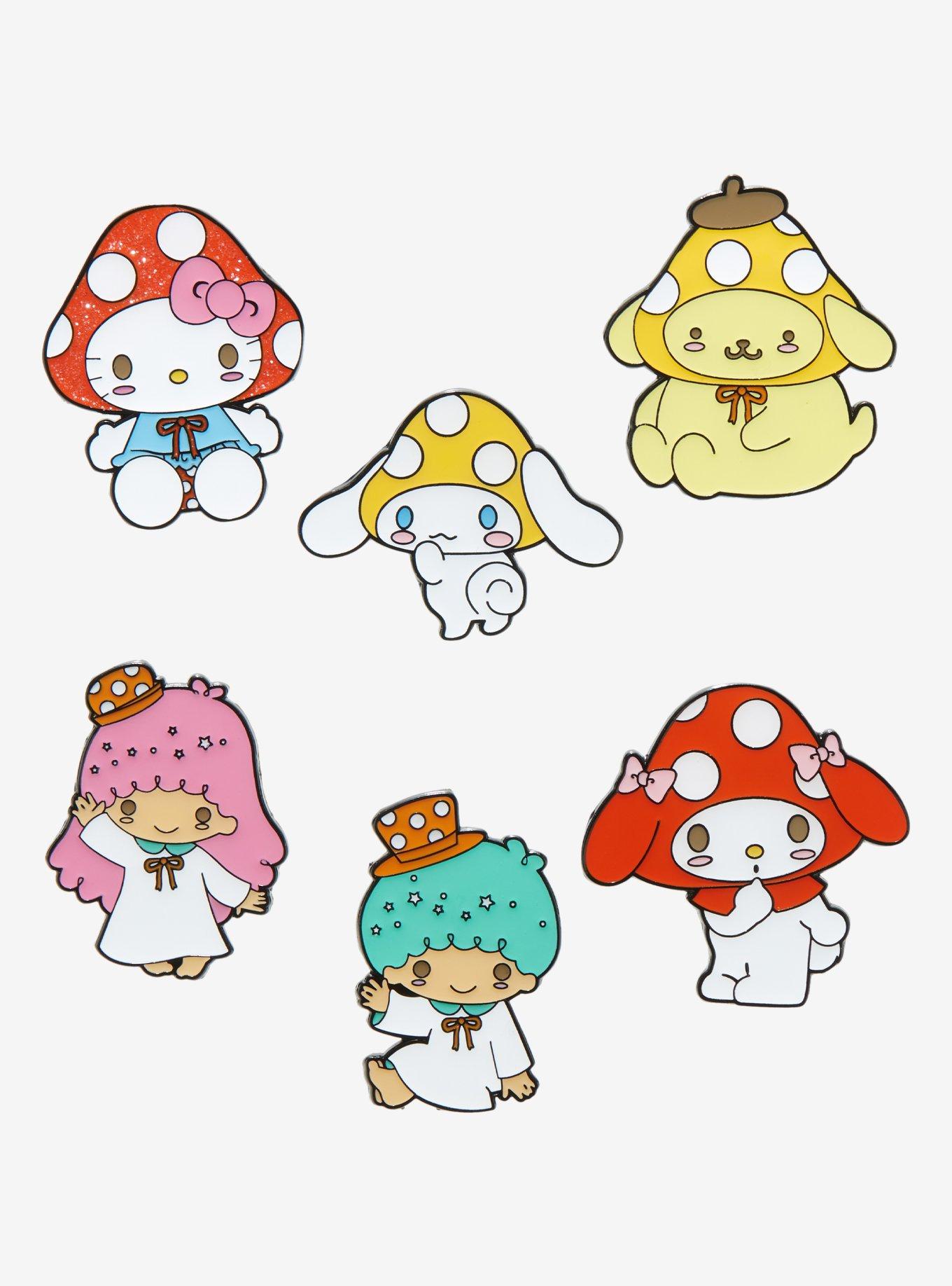 Hello Kitty And Friends Mushroom Hat Characters Blind  Box Enamel Pin, , hi-res