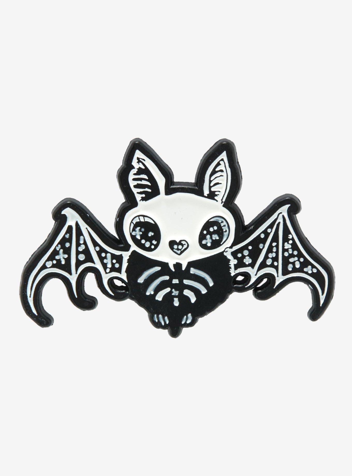 Skeleton Bat Enamel Pin By Catherine Mallard, , hi-res