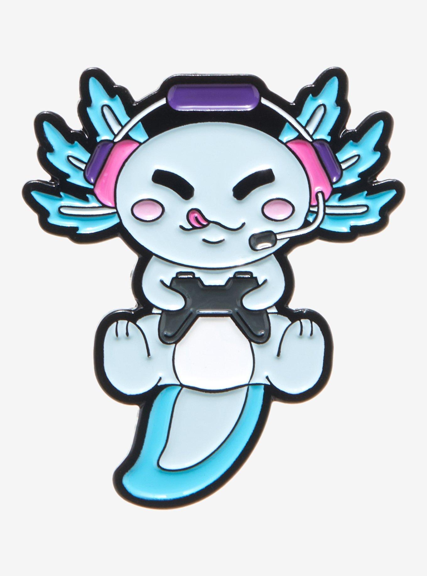 Gamer Axolotl Enamel Pin, , hi-res