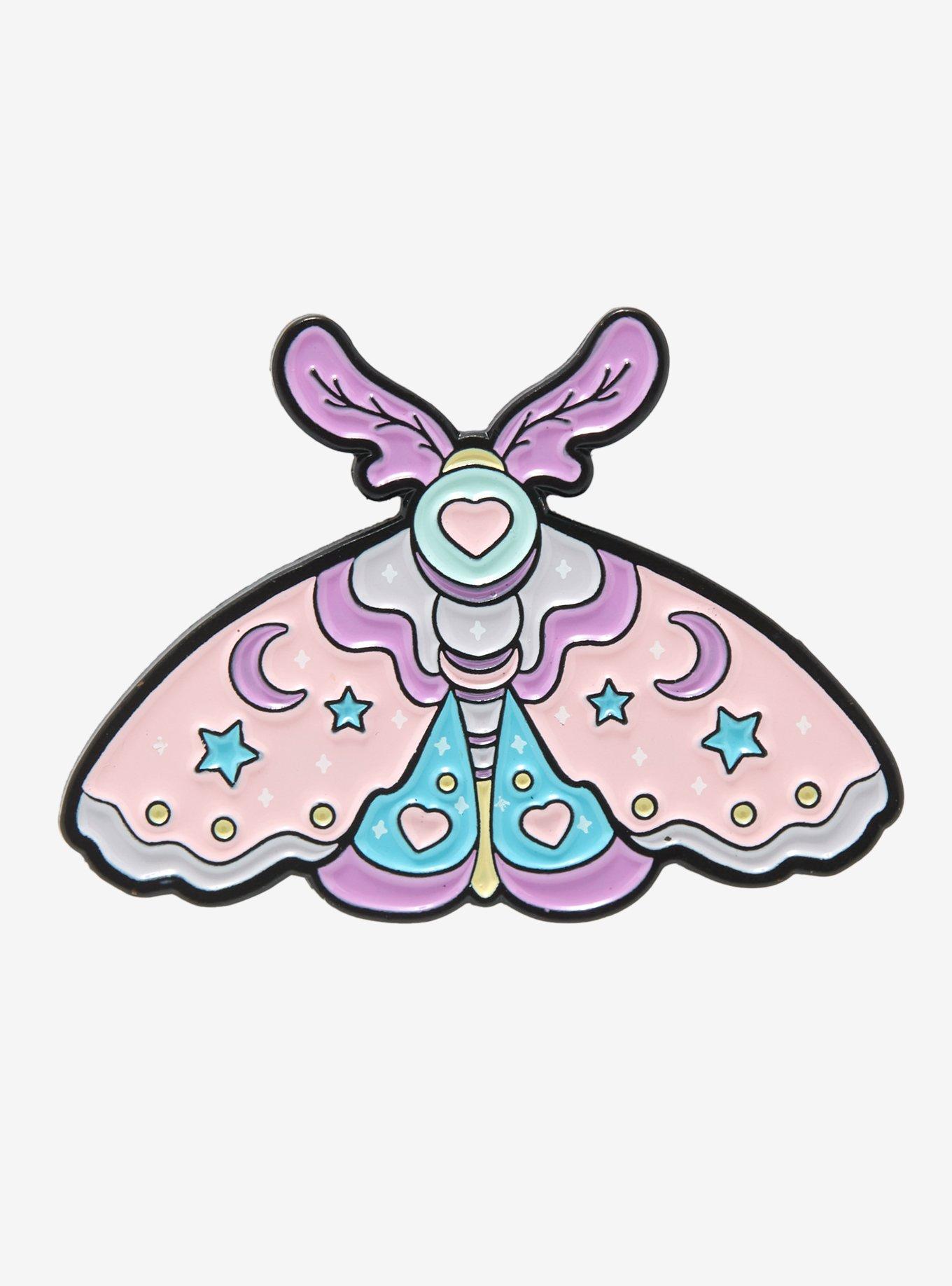 Pastel Celestial Moth Enamel Pin, , hi-res