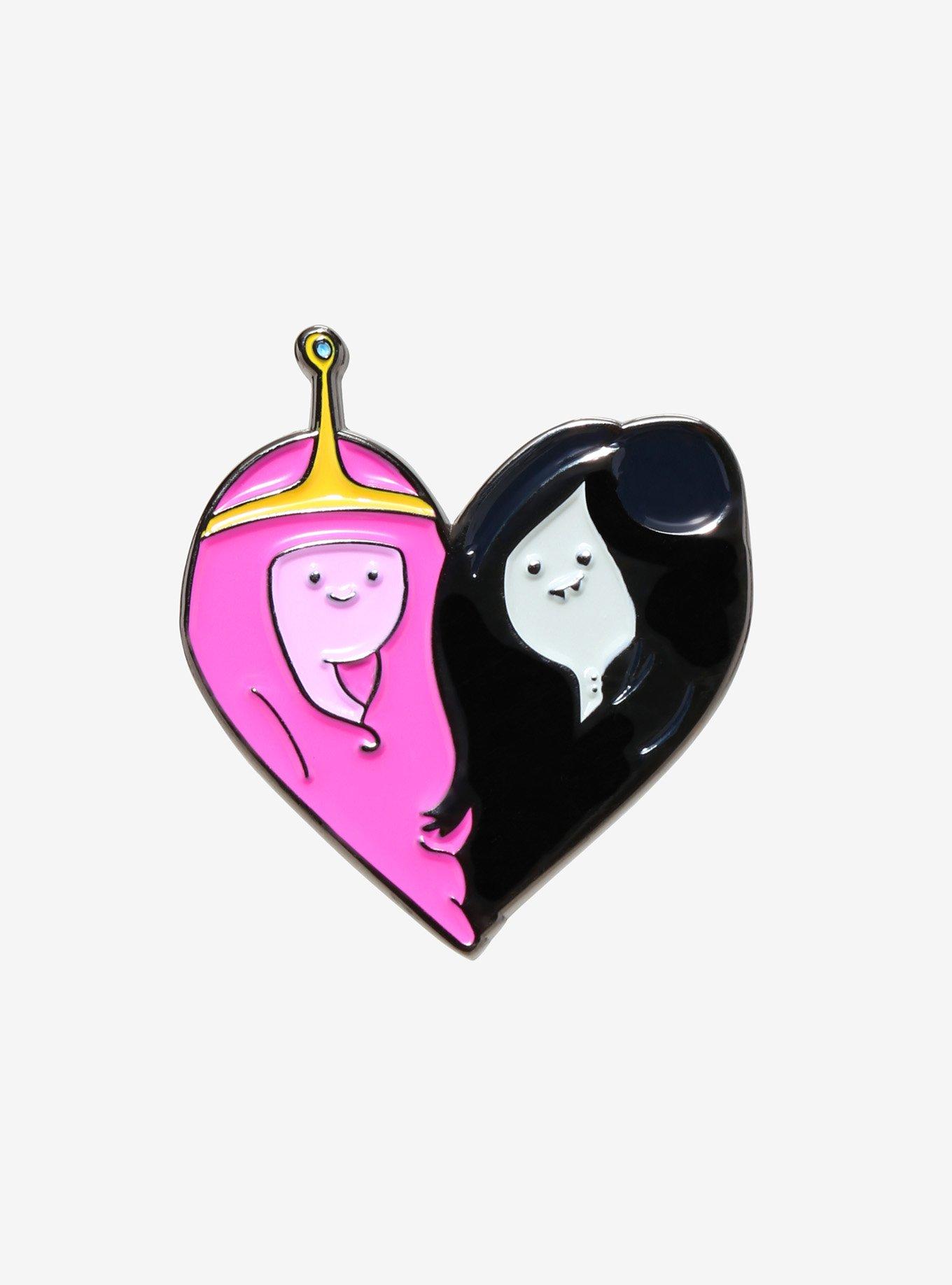 Adventure Time Marceline & Princess Bubblegum Heart Enamel Pin Hot Topic