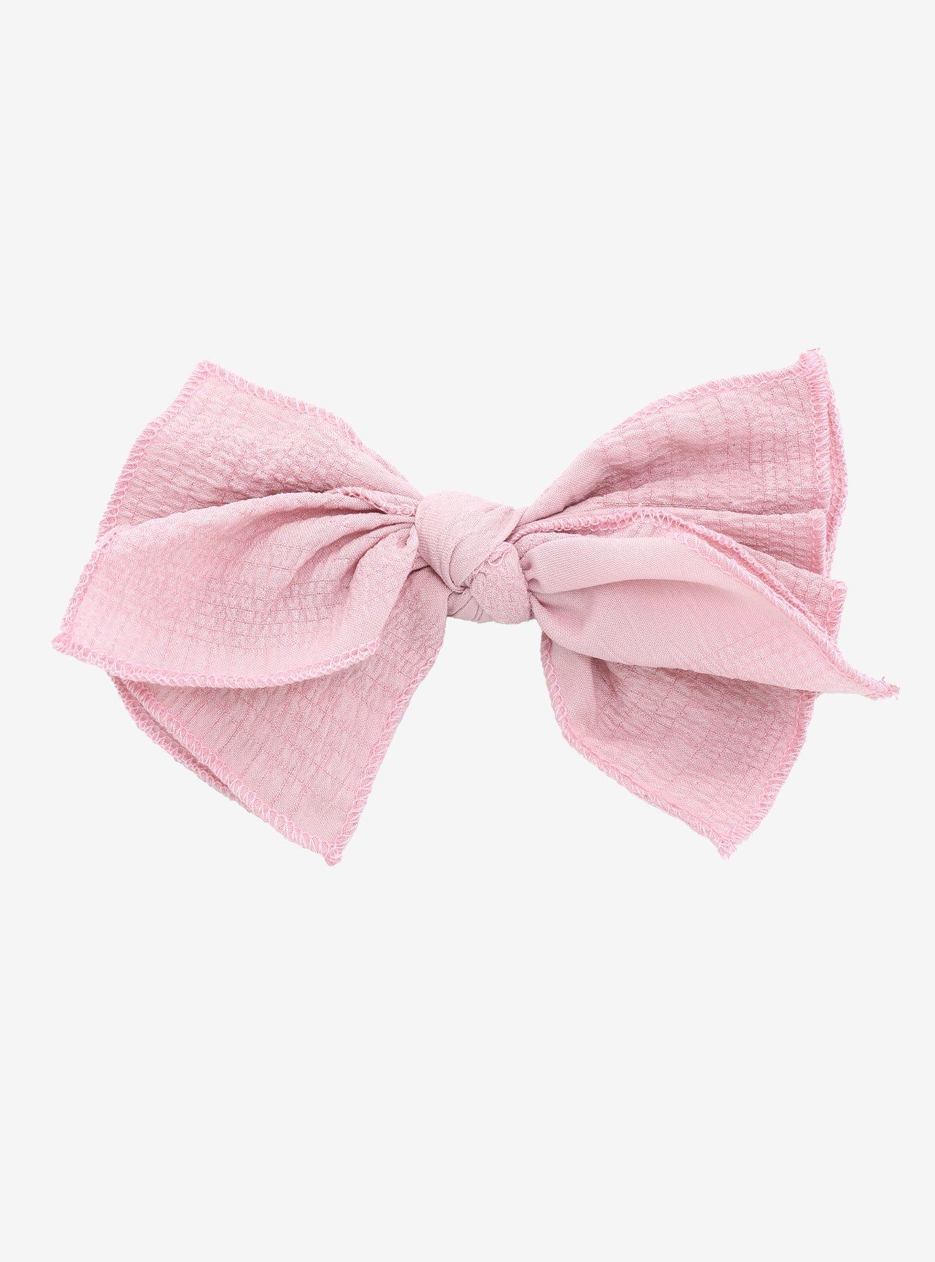 Pink Textured Hair Bow, , hi-res