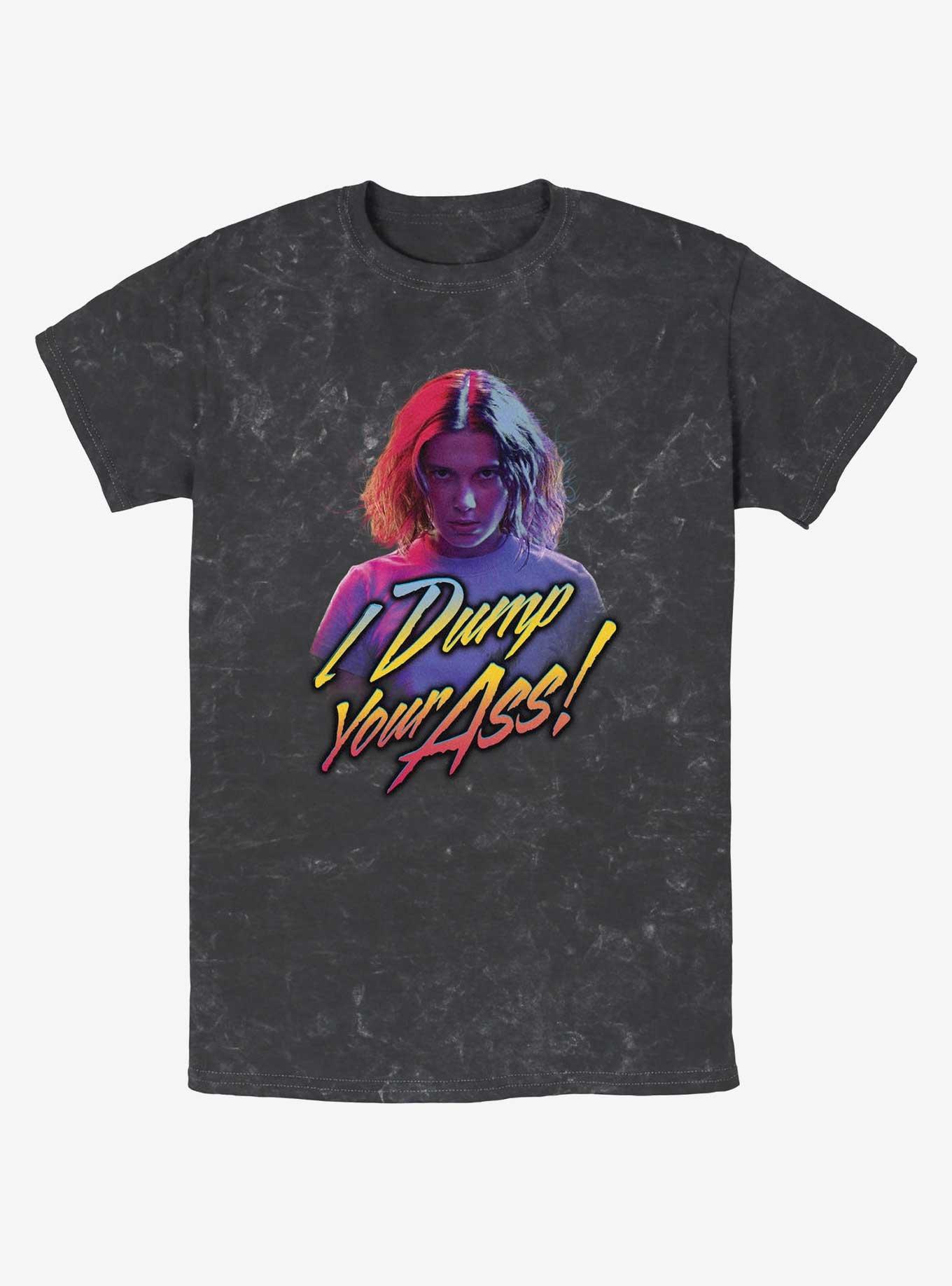 Stranger Things Dump You Mineral Wash T-Shirt, BLACK, hi-res
