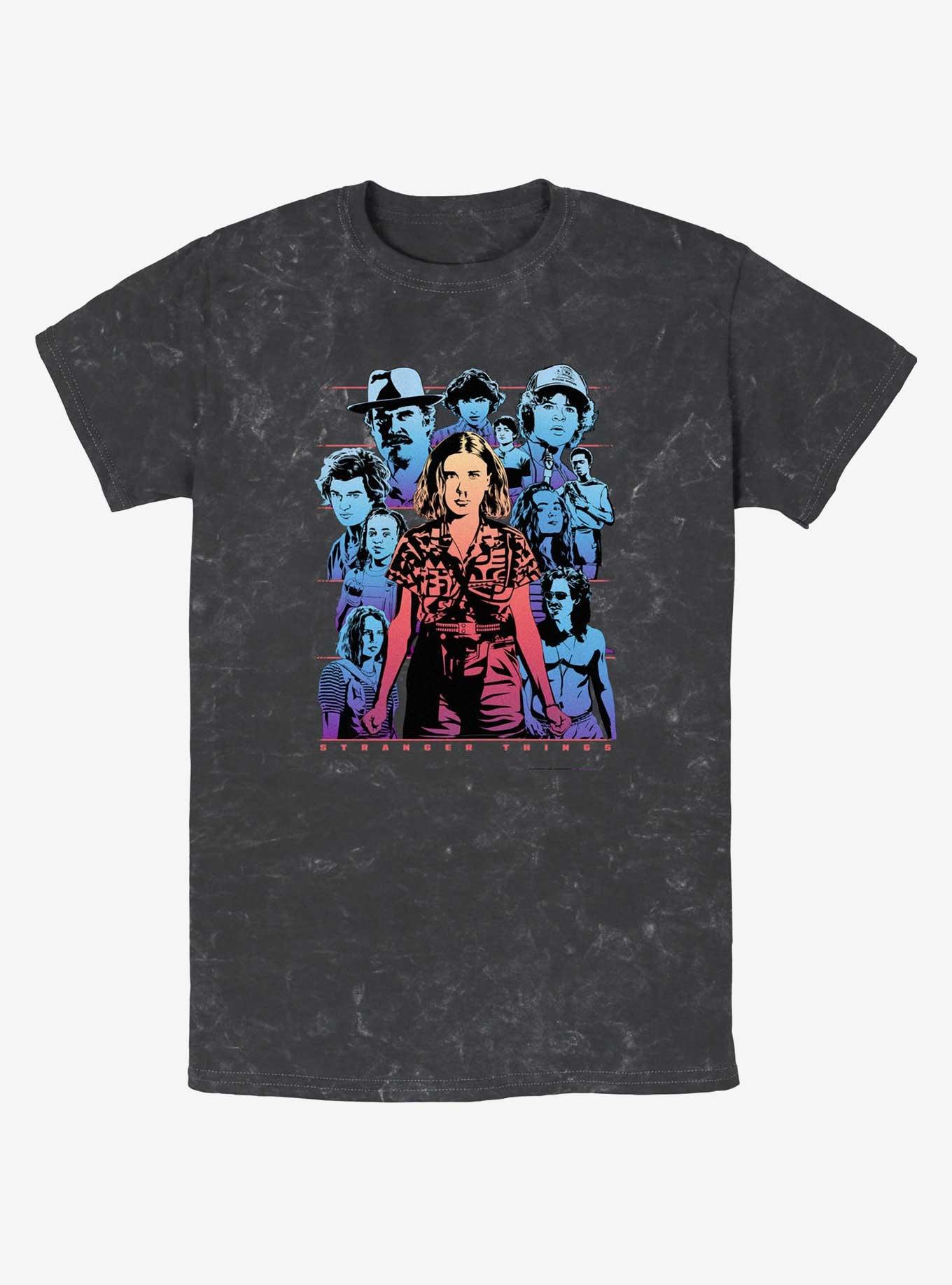 Stranger Things Eleven & Group Mineral Wash T-Shirt, , hi-res