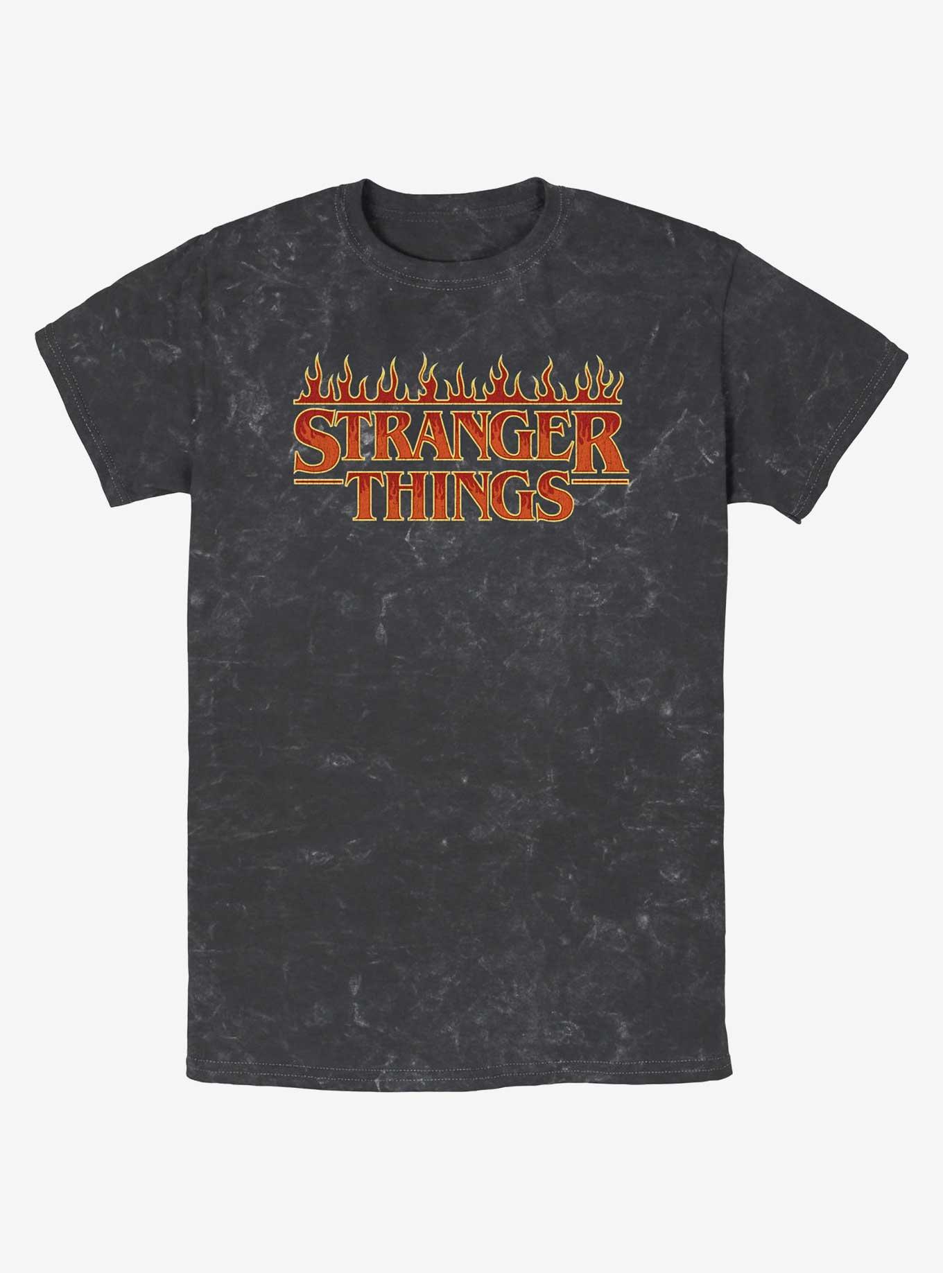 Stranger Things Fire Logo Mineral Wash T-Shirt, , hi-res