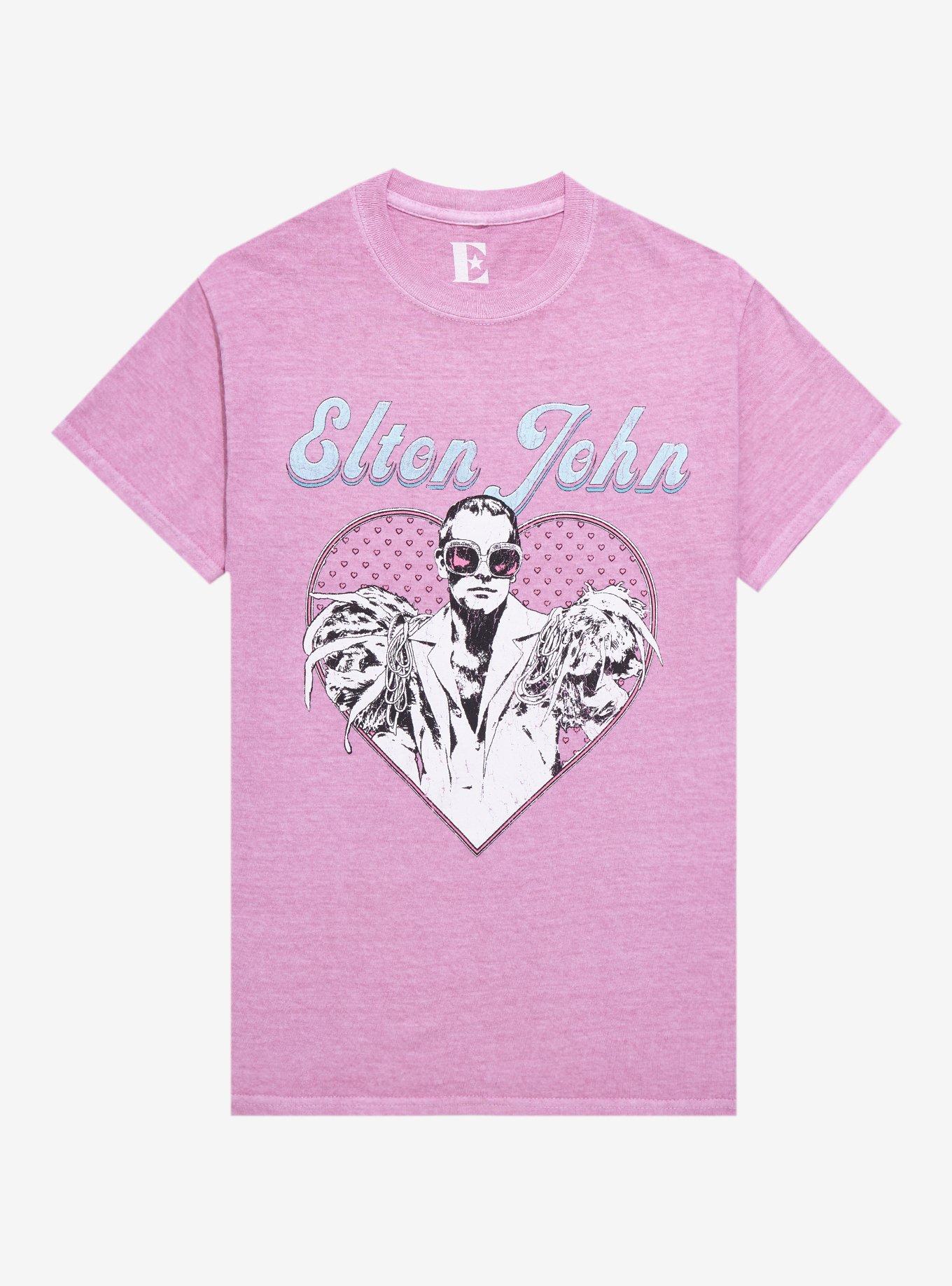 Elton John Heart Portrait Boyfriend Fit Girls T Shirt Hot Topic 8077