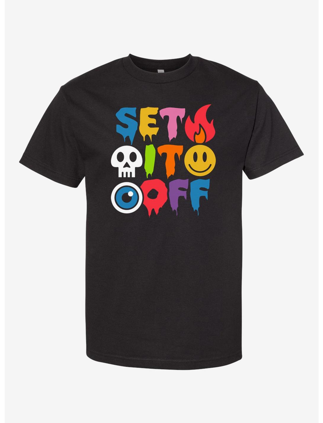 Set It Off Emojis Boyfriend Fit Girls T-Shirt, BLACK, hi-res