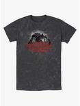 Stranger Things Logo Demogorgon Mineral Wash T-Shirt, BLACK, hi-res