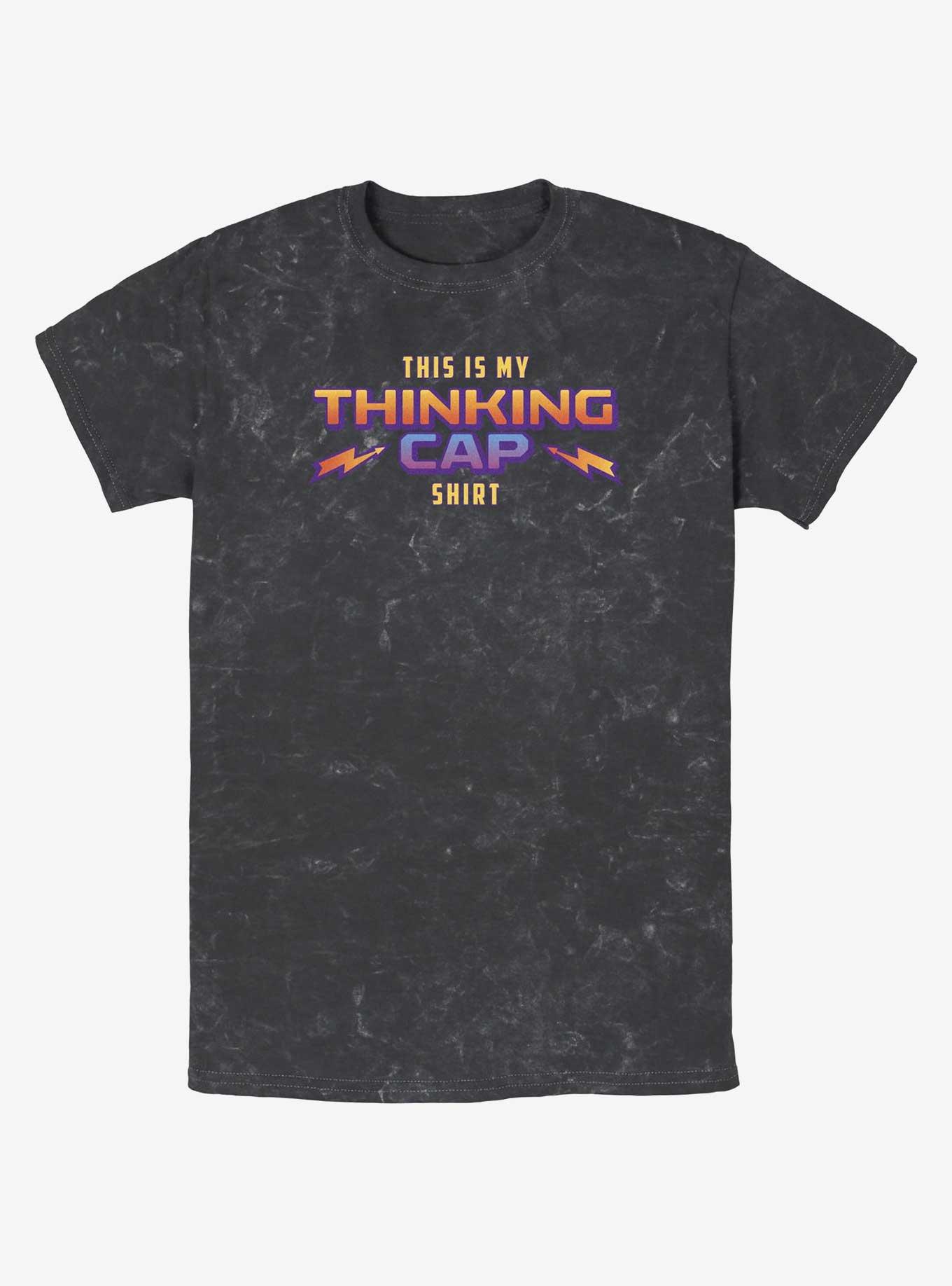 Stranger Things Thinking Cap Mineral Wash T-Shirt, BLACK, hi-res