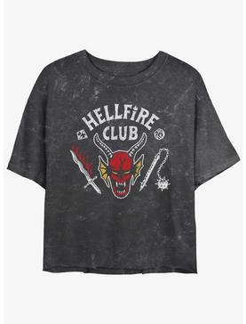Stranger Things Hellfire Club Mineral Wash Womens Crop T-Shirt, , hi-res