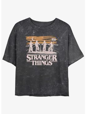 Stranger Things Into The Night Mineral Wash Womens Crop T-Shirt, , hi-res