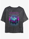 Stranger Things Neon Group Mineral Wash Womens Crop T-Shirt, BLACK, hi-res
