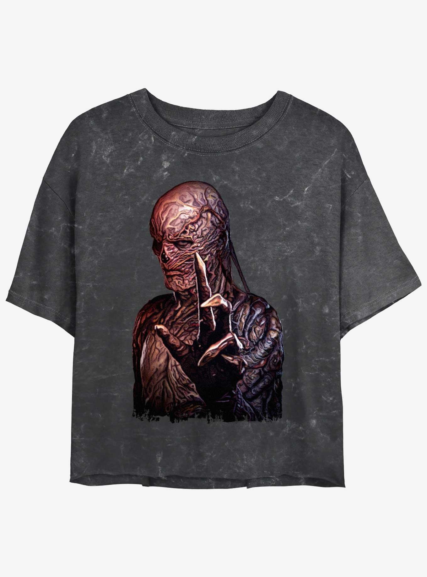 Stranger Things Shadow Vecna Portrait Mineral Wash Womens Crop T-Shirt, , hi-res