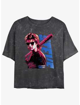 Stranger Things Splatterpunk Steve Mineral Wash Womens Crop T-Shirt, , hi-res