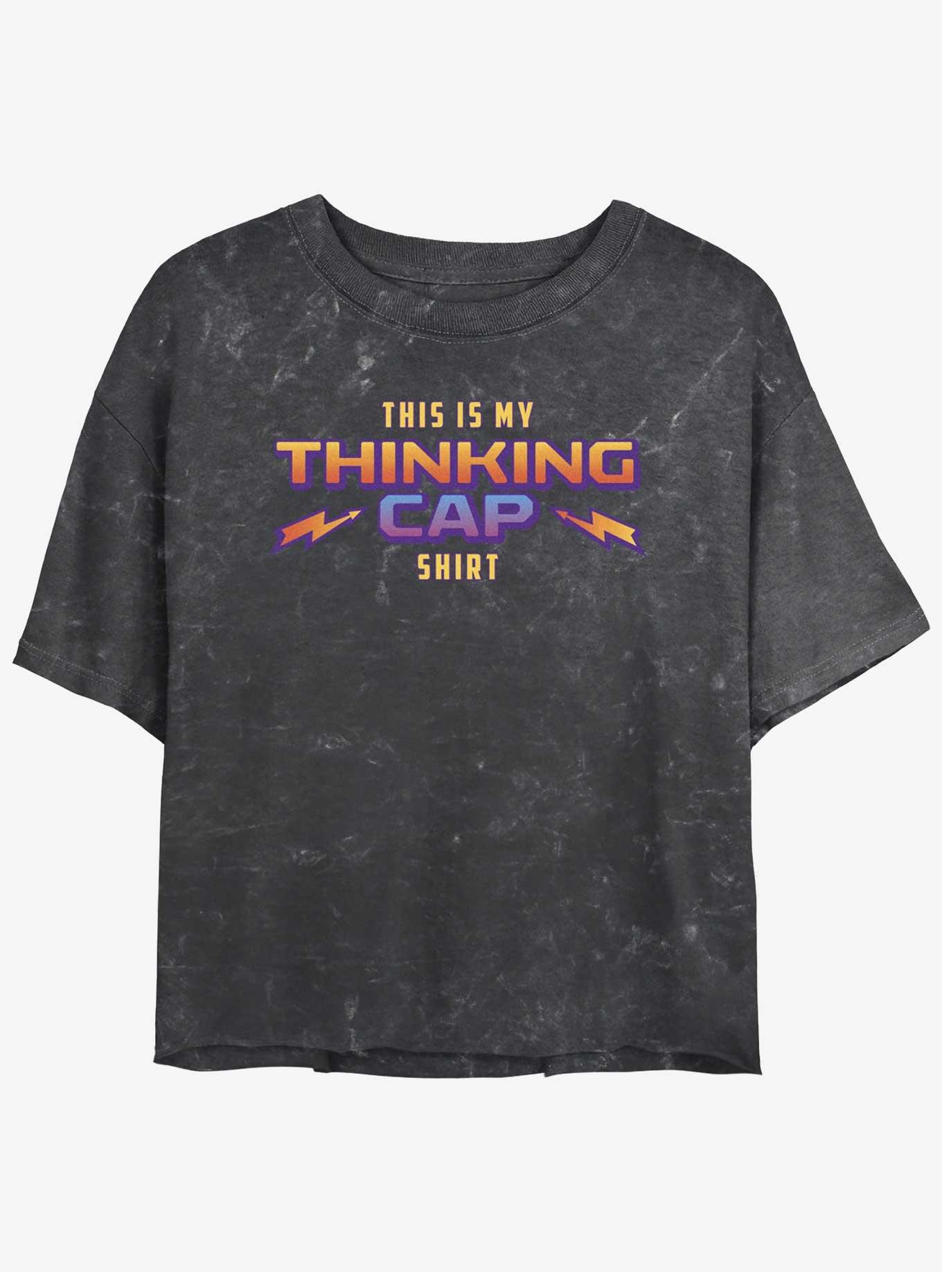Stranger Things Thinking Cap Mineral Wash Womens Crop T-Shirt, , hi-res