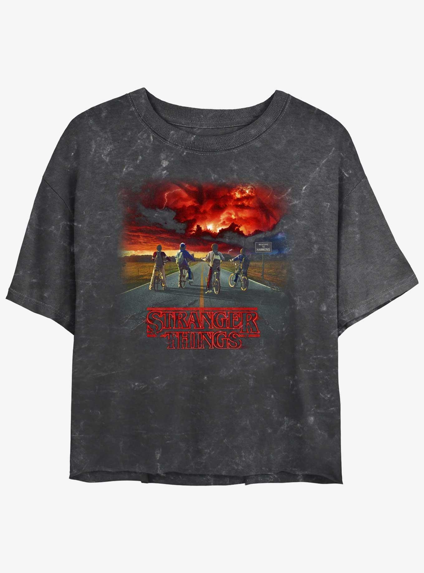 Stranger Things Where It Began Mineral Wash Womens Crop T-Shirt, , hi-res