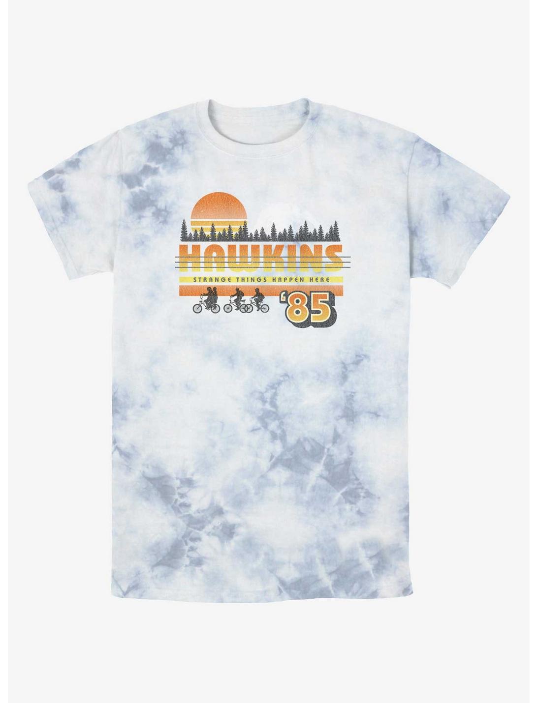 Stranger Things Hawkins Vintage Sunset Tie-Dye T-Shirt, WHITEBLUE, hi-res