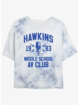 Stranger Things Hawkins AV Club Tie-Dye Womens Crop T-Shirt, , hi-res