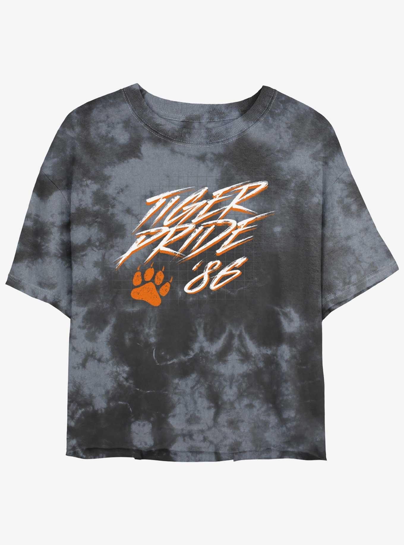 Stranger Things Hawkins Tiger Pride Tie-Dye Womens Crop T-Shirt, , hi-res