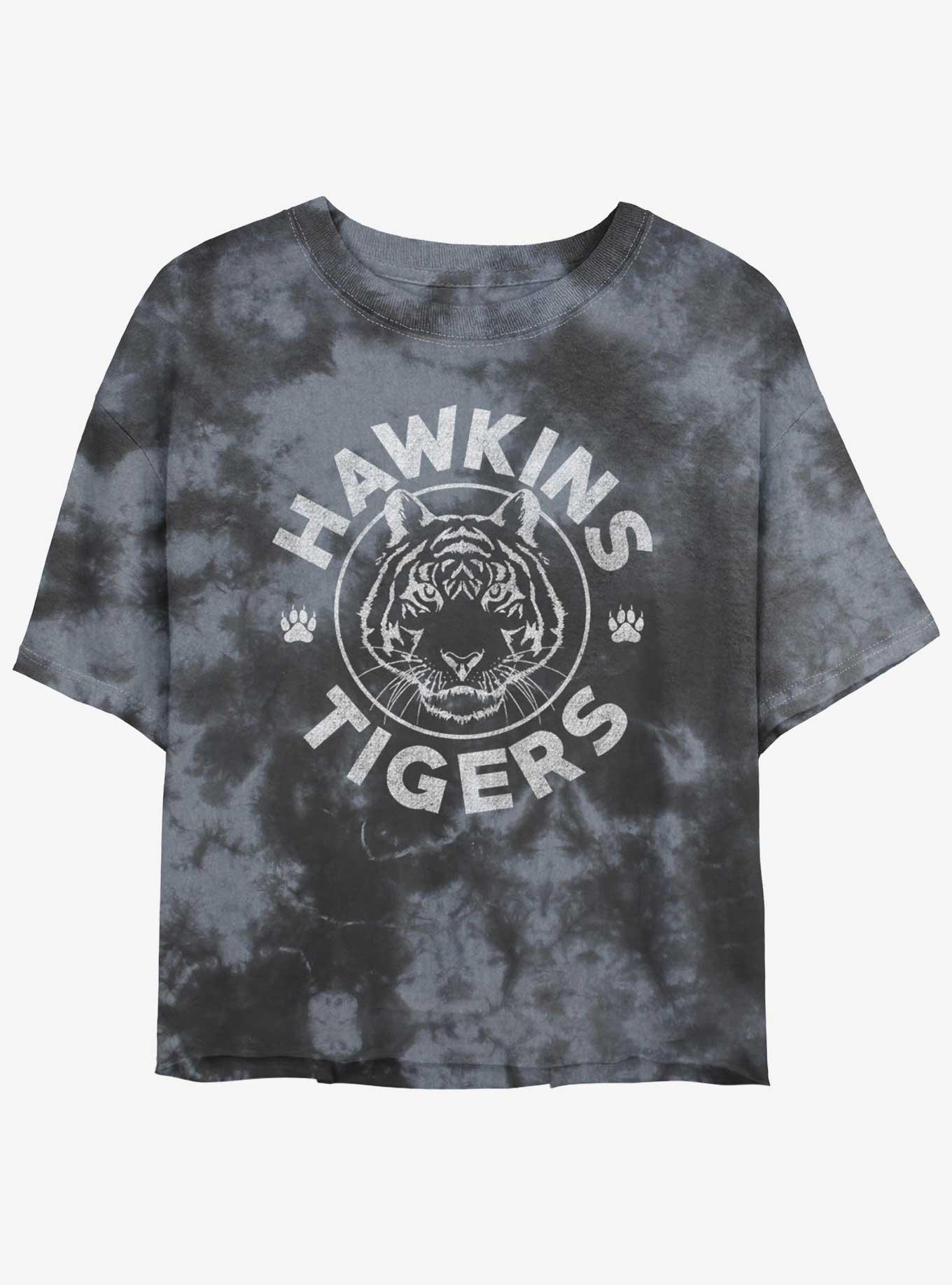 Stranger Things Hawkins Tigers Tie-Dye Womens Crop T-Shirt, , hi-res