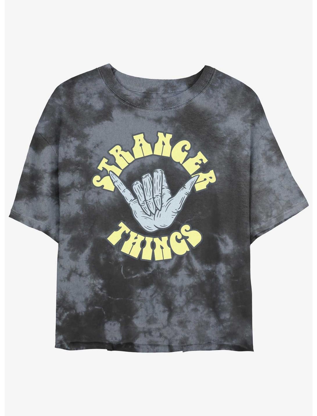 Stranger Things Rad Things Tie-Dye Womens Crop T-Shirt, BLKCHAR, hi-res