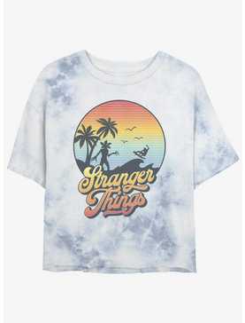 Stranger Things Retro Sun Tie-Dye Womens Crop T-Shirt, , hi-res